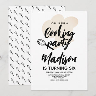 Koken Chef Bakker Verjaardagsfeest Uitnodiging