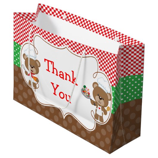 Koken Chef Beren Verjaardagsfeest Groot Cadeauzakje (Voorkant Gekanteld)