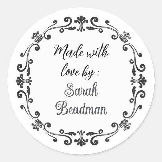 Koken Eten Gemaakt Met Liefde door Label Sticker (Voorkant)