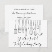 Koken Feestchef Keuken Restaurant Wit Grijs  Kaart (Voorkant / Achterkant)