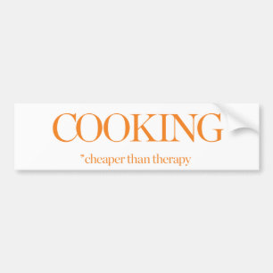 Koken goedkoper dan therapie bumpersticker
