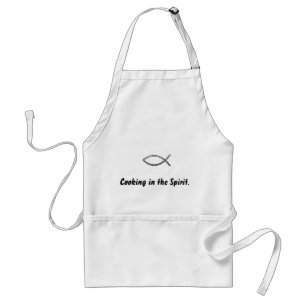 Koken in de Spirit Quote/Ichthys Apron Standaard Schort