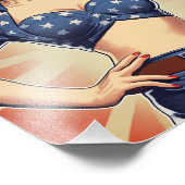 Koken in haar keuken foto afdruk (Hoek)