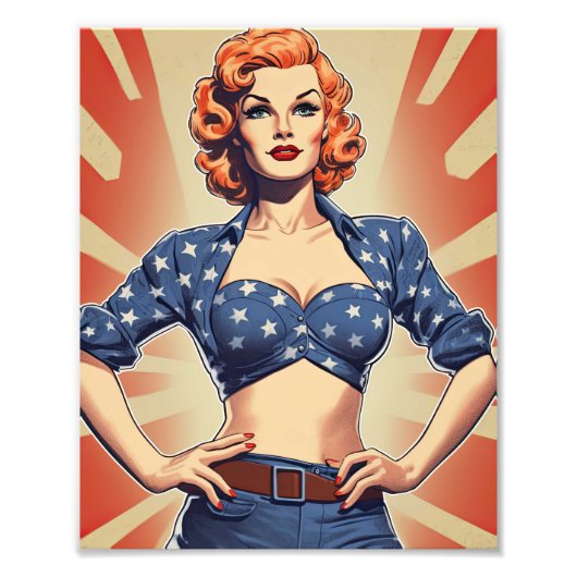 Koken in haar keuken foto afdruk (Voorkant)