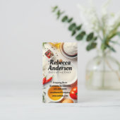 Koken Ingrediënten op witte tafel | chef Visitekaartje (Staand voorkant)