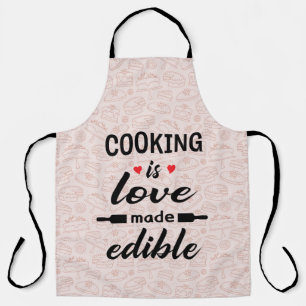 Koken is liefde grappige slogan schort