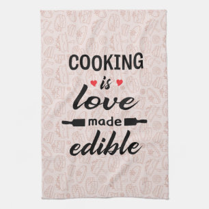 Koken is liefde grappige slogan theedoek