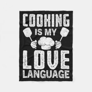 Koken is mijn liefdestaal Funny chef citaat Fleece Deken