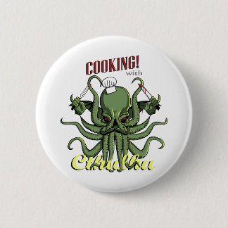 Koken met Cthulhu Ronde Button 5,7 Cm