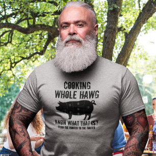 Koken met hele varken barbecue t-shirt
