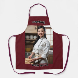 Koken met liefde donkerrood volwassen Schort rode