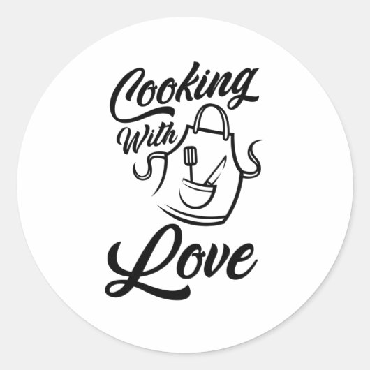 Koken met liefde ronde sticker (Voorkant)