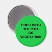 KOKEN MET RESPECT-GO VEGETARISCH MAGNEET (Voorkant / Achterkant)