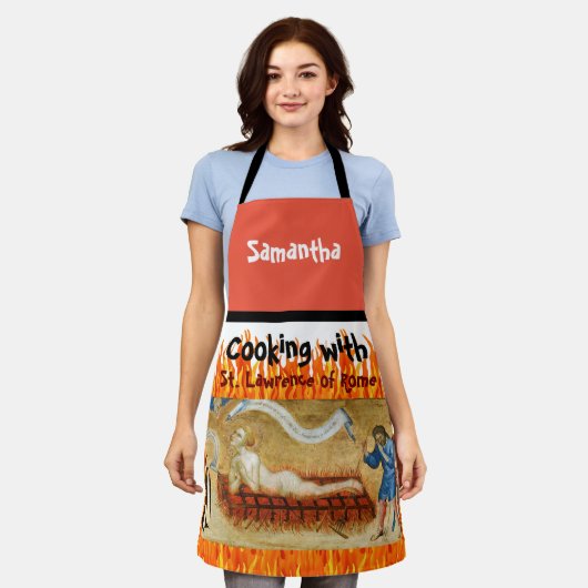 Koken met St. Lawrence All-Over Print Apron Schort (Gedragen)