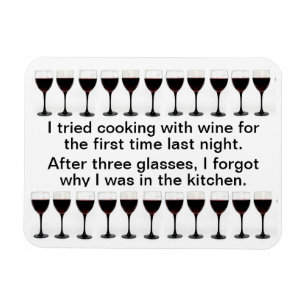 Koken met wijn - Funny Gezegde op Apron Magneet