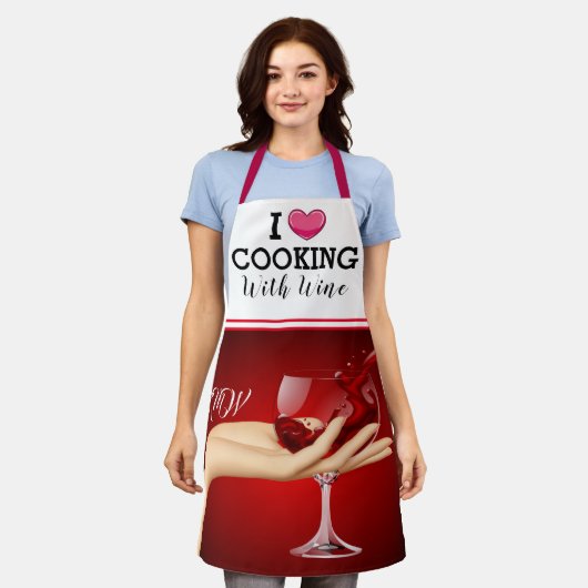 Koken met wijn schort (Gedragen)