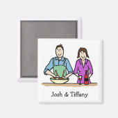 Koken paar- aangepaste cartoon magneet (Voorkant / Achterkant)