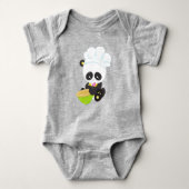 Koken Panda, Bakkende Panda, Cute Panda, Bowl Romper (Voorkant)