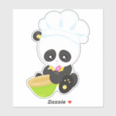 Koken Panda, Bakkende Panda, Cute Panda, Bowl Sticker (Vel)