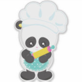 Koken Panda, Bokend Panda, Schort, Rolling Pin Sticker (Voorkant)