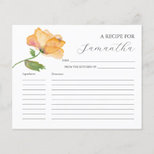 Koken Recept Kaarten Sinaasappel Waterverf Bloemen