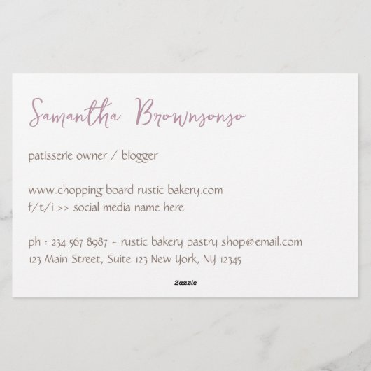 Koken Sparkle Chopping Board roos gouden bakken Briefpapier (Achterkant)