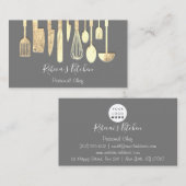 Koken van Chef Restaurant Catering Gray Visitekaartje (Voorkant / Achterkant)