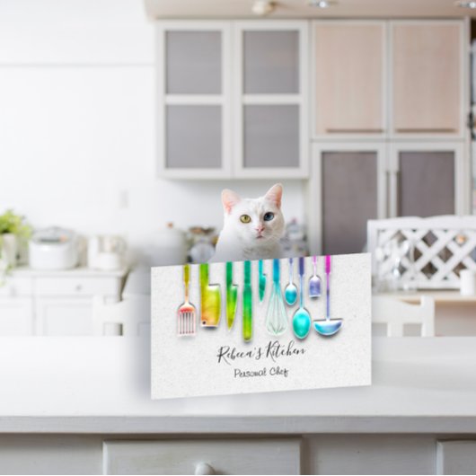 Koken van Chef Restaurant Catering Rainbow Visitekaartje