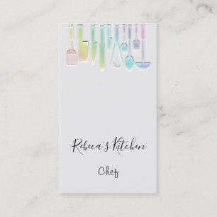 Koken van Logo Chef Restaurant Gray Holographic Visitekaartje