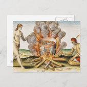 Koken van voedsel in een Terracotta Pot Briefkaart (Voorkant / Achterkant)