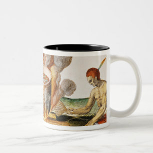 Koken van voedsel in een Terracotta Pot Tweekleurige Koffiemok