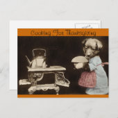 Koken voor Thanksgiving Feestdagenkaart (Voorkant / Achterkant)