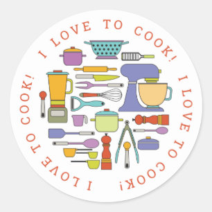 Kokerapparatuur, gadgets & gereedschap Patroon Ronde Sticker