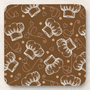 Kokerpatroon met chef-pet bier onderzetter