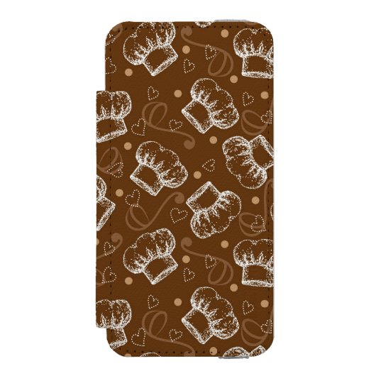 Kokerpatroon met chef-pet incipio iPhone portemonnee hoesje (Voorkant Agenda)