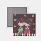 Kokeshi 夫婦 Magneet (Voorkant / Achterkant)