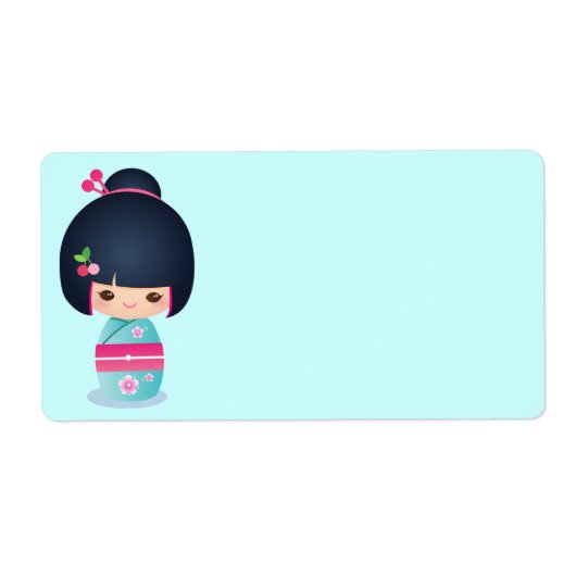 Kokeshi Cherry Address Label (Voorkant)