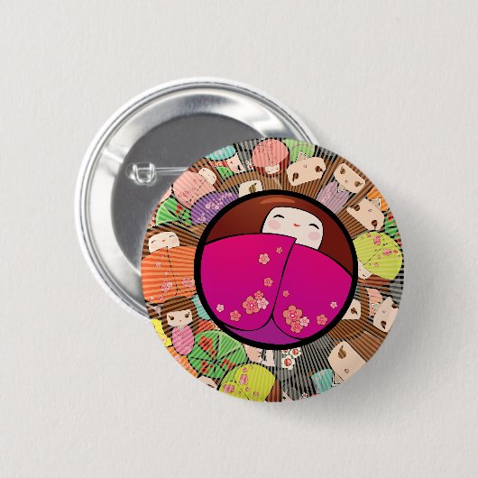 Kokeshi Doll Button (Voorkant /achterkant)
