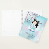 Kokeshi Doll Cherry Blossom Pink Turquoise Name Planner (Display)