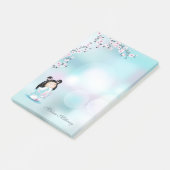 Kokeshi Doll Cherry Blossom Pink Turquoise Name Post-it® Notes (Schuin)