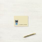 Kokeshi Doll Dressed In Blue Post-it® Notes (Op bureau)