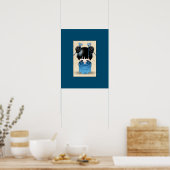 Kokeshi Doll Dressed In Blue Poster (Keuken)