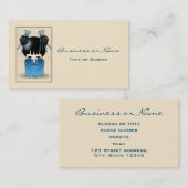 Kokeshi Doll Dressed In Blue Visitekaartje (Voorkant / Achterkant)