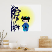 Kokeshi doll en bamboe poster (Keuken)