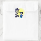 Kokeshi doll en bamboo vierkante sticker (Tas)