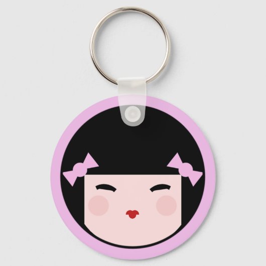 Kokeshi Doll Face Sleutelhanger (Voorkant)