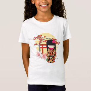 Kokeshi Doll Floral Kimono T-shirt