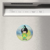 Kokeshi Doll Illustration Fridge Magnet (In Situ (Lave-vaisselle))