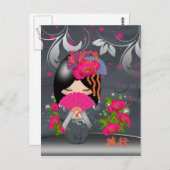 Kokeshi Doll "Journey" Postcard Briefkaart (Voorkant / Achterkant)