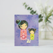 Kokeshi Doll - Liefde bindt ons samen Briefkaart (Staand voorkant)